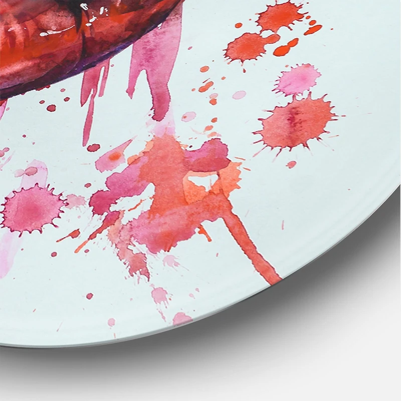 Designart - Red Woman Lips Eating A Strawberry