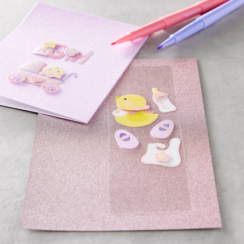 12 Pack: Baby Girl Dimensional Stickers by Recollections™