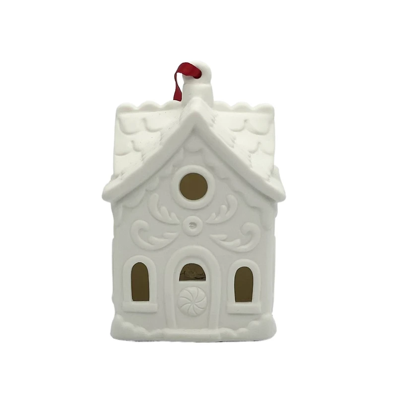 4" DIY LED Ceramic Gingerbread House Ornament by Make Market®