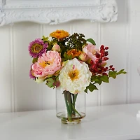 10" Peony Arrangement in Vase