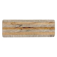 Hello Honey® 21" Beige Marble & Mango Wood Stripes Cheese Board