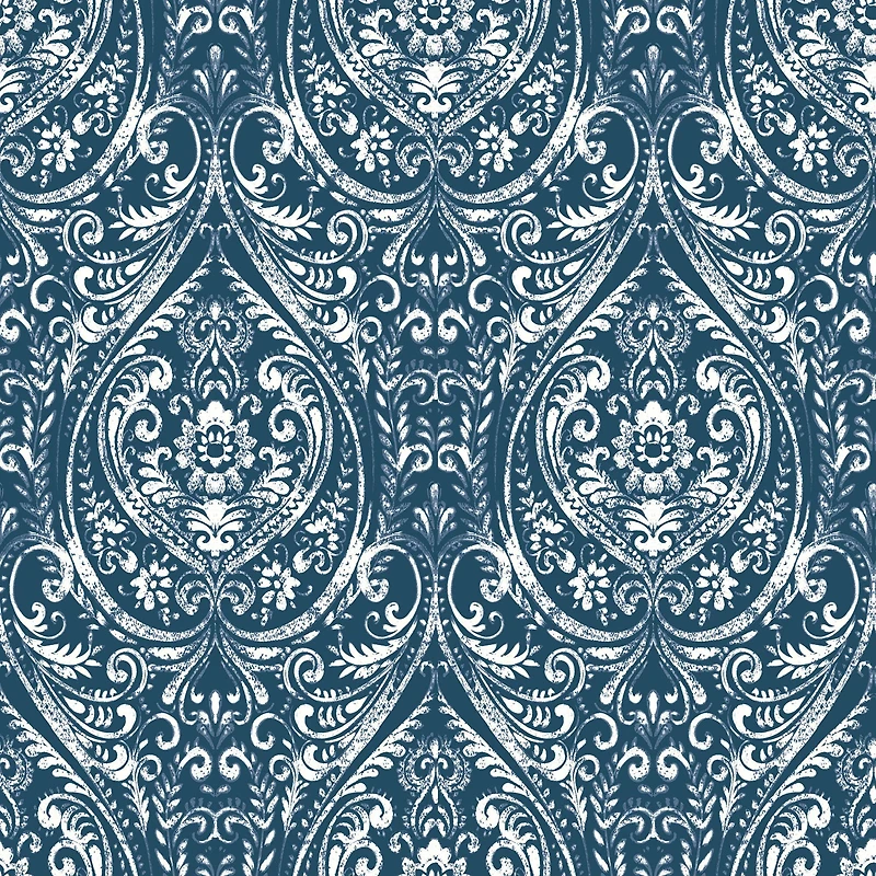 NuWallpaper Bohemian Damask Indigo Peel & Stick Wallpaper