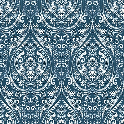 NuWallpaper Bohemian Damask Indigo Peel & Stick Wallpaper