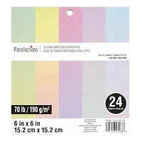 6" x 6" Pastel Ombre Glitter Cardstock Paper Pad, 24 Sheets by Recollections™