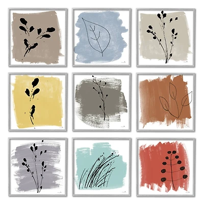 Stupell Industries Abstract Plants Expressive Modern Botanicals Paint Stroke Pattern Framed Wall Art
