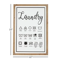 White Farmhouse Laundry Guide Wood Wall Decor, 22" x 32"