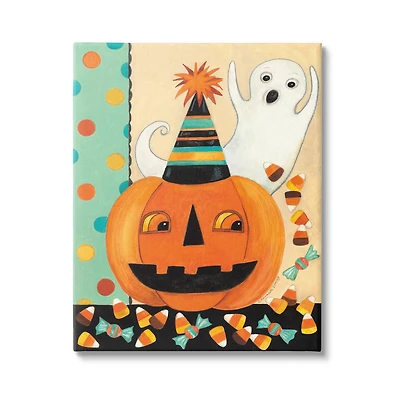 Stupell Industries Vintage Halloween Candy Pattern Canvas Wall Art