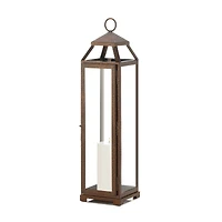 22" Iron & Glass Copper Lantern