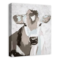 Painted Gray Cows Canvas Wall Art