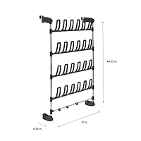 Organize It All 12 Pair Over the Door Shoe Rack with Accessory Hooks