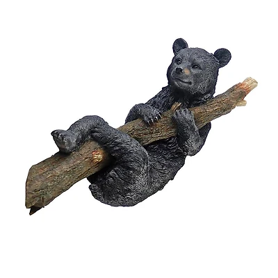 Design Toscano 17" Up a Tree Hanging Black Bear Cub Sculpture