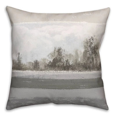 Abstract Landscape And Tranquil Water 18" x 18" Throw Pillow