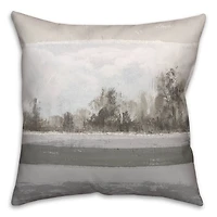 Abstract Landscape And Tranquil Water 18" x 18" Throw Pillow