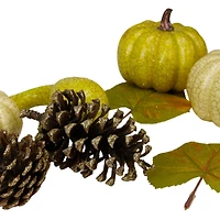 Crackled & Glittered Fall Pumpkin, Gourd, Berry & Pinecone Decoration Set