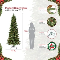 7.5ft. Pre-Lit Slim Montville Spruce Artificial Christmas Tree, Clear Lights