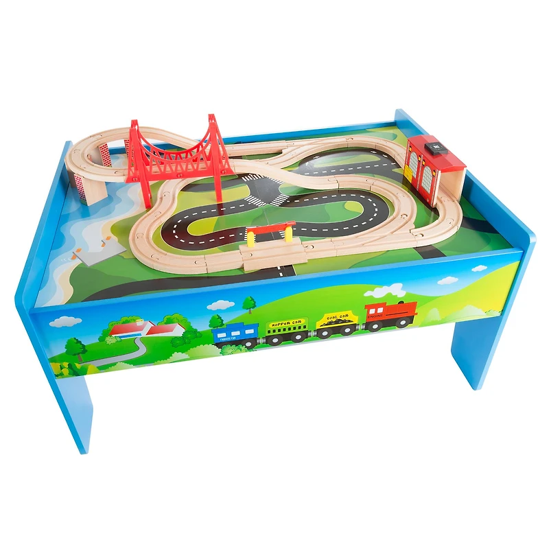 Toy Time Wooden Train Set Table