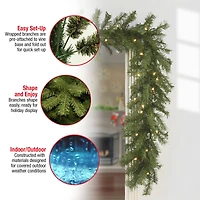 9ft. Pre-Lit Clear Lights Norwood Fir Garland