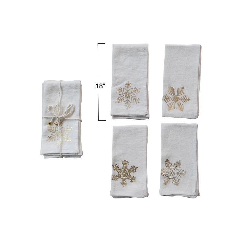 Hello Honey® 18" Linen Snowflake Napkin Set