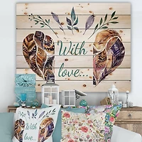 Designart - Hearted Shaped Valentine Feathers