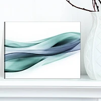 Designart - Fractal Lines Grey Blue