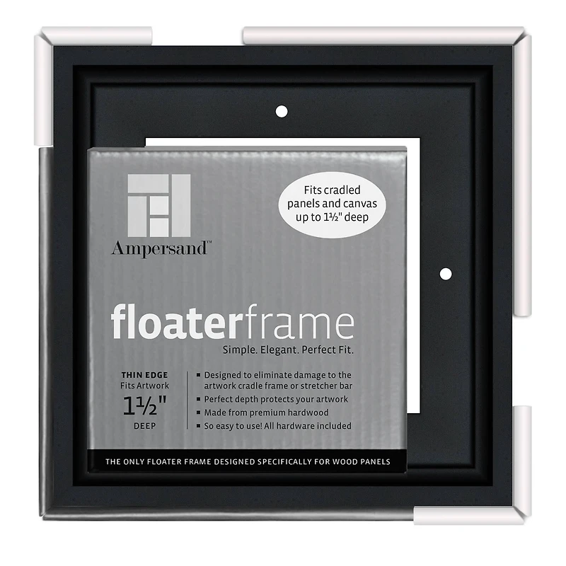 Ampersand™ Black 1.5" Depth Face Thin Edge Floaterframe