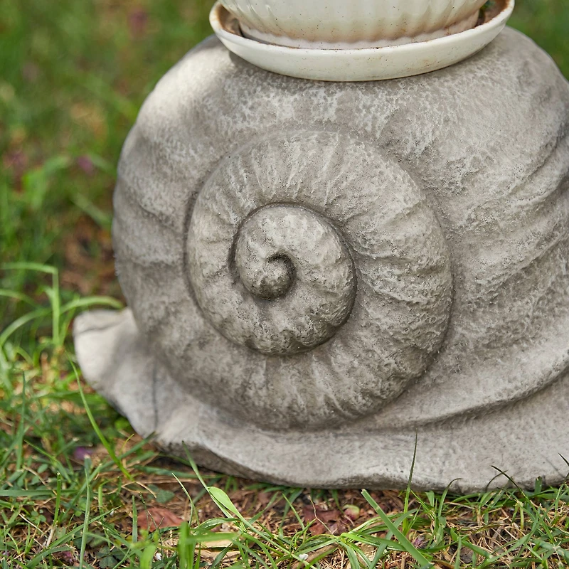 Glitzhome® 16.25" Snail Garden Statue Planter Stand