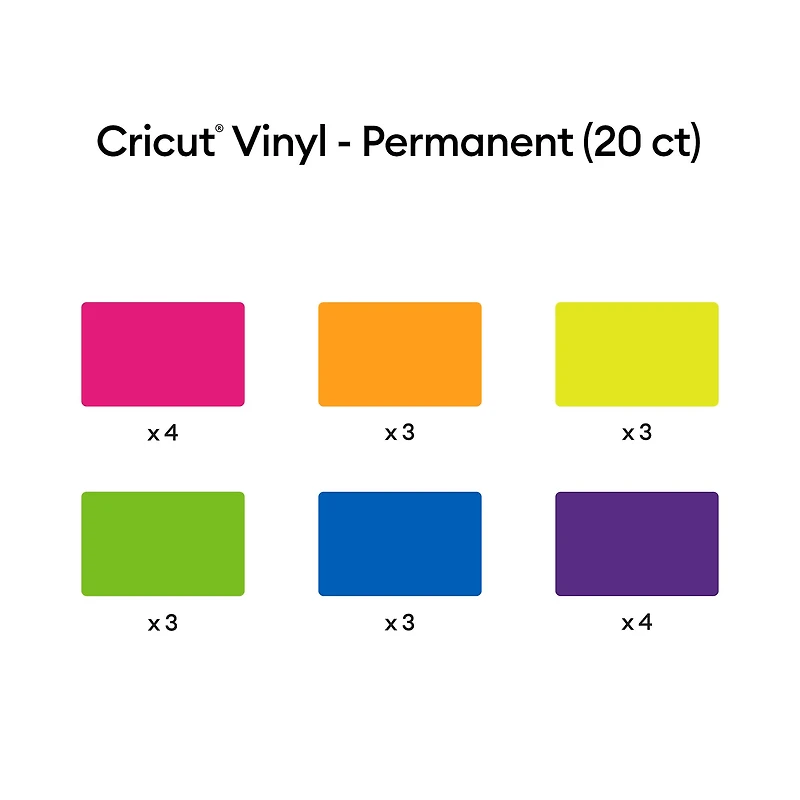 Cricut® Permanent Vinyl, Bright Rainbow Sampler
