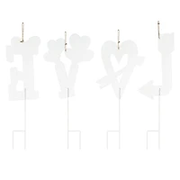 Glitzhome® 28" Set of 4 Valentine's Metal LOVE Yard Stake
