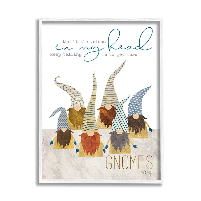 Stupell Industries Voices in My Head Gnome Wall Accent with White Frame