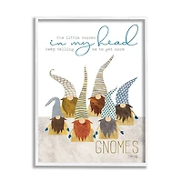 Stupell Industries Voices in My Head Gnome Wall Accent with White Frame