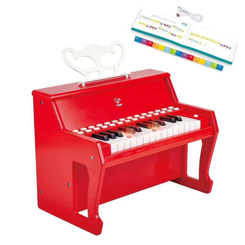 Hape Learn With Lights Red Electronic Piano