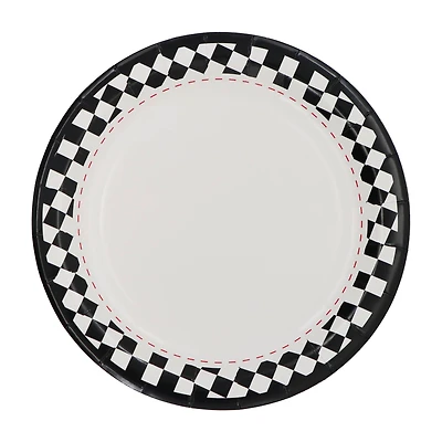 12 Packs: 10 ct. (120 total) 9" Black & White Checker Dinner Plates by Celebrate It™