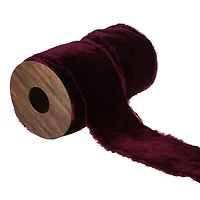 1.5" x 2yd. Red Velvet Ribbon with Distressed Edge by Ashland® Gothic Bordeaux