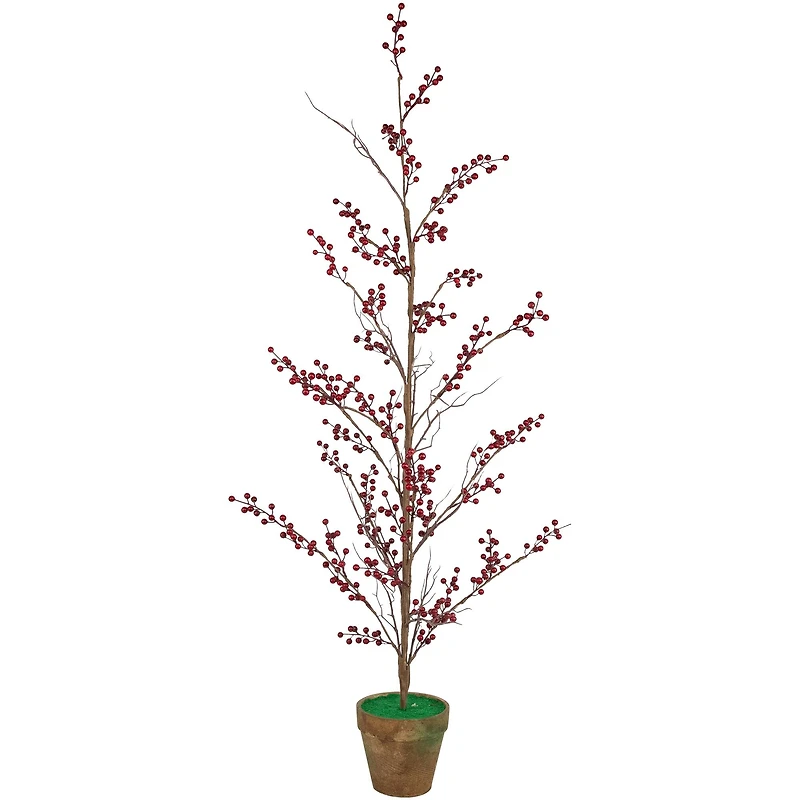 4ft. Unlit Potted Berry Artificial Christmas Twig Tree