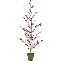 4ft. Unlit Potted Berry Artificial Christmas Twig Tree