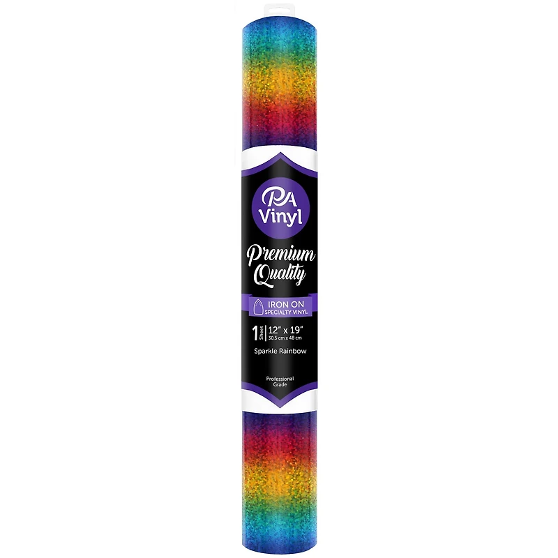 PA Vinyl Iron-On Sparkle Vinyl, Rainbow