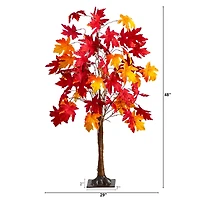4ft. Pre-Lit Autumn Weeping Maple Artificial Fall Tree with 180 Warm White LED Lights