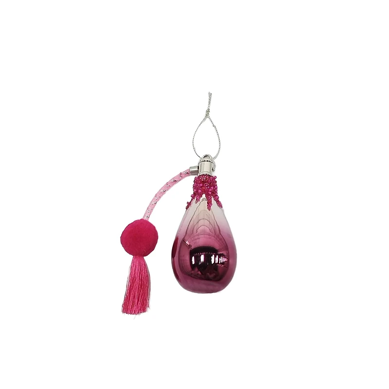 4.25" Pink Perfume Bottle Glass Ornament by Ashland®