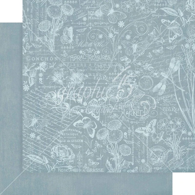 Graphic 45 Flower Market Patterns & Solids Double-Sided Paper Pad, 12" x 12"