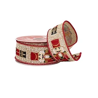 1.5" x 30ft. Nutcracker Wired Faux Linen Ribbon by Celebrate It®