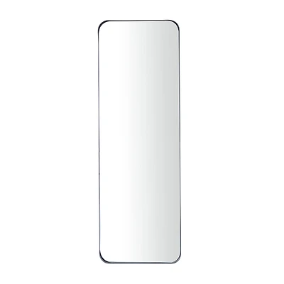Black Metal Wall Mirror with Thin Frame 12" x 2" x 36"