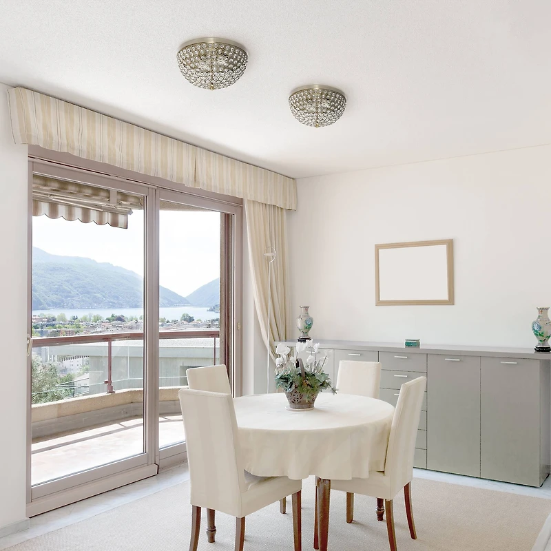 Lalia Home 13" Antique Brass Glam 2-Light Dome Flush Mount, 2ct.