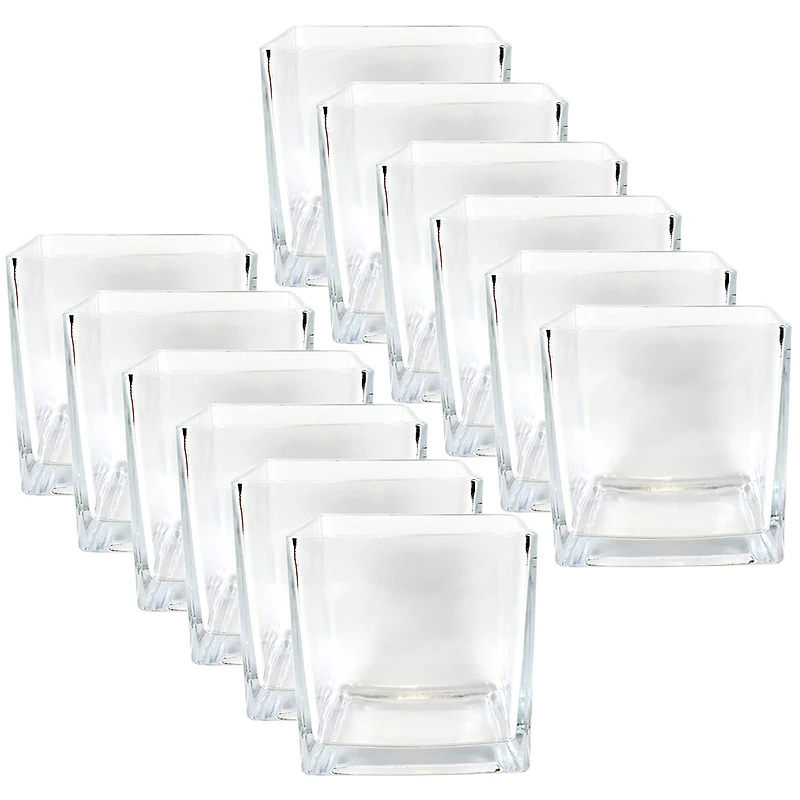 12 Pack: 6" Square Glass Vase by Ashland®