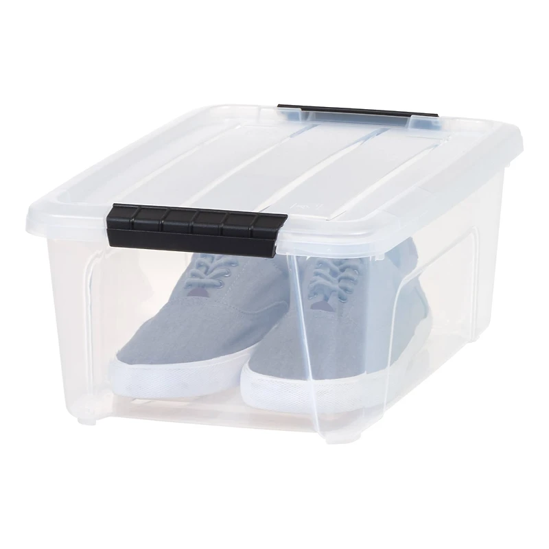 IRIS® 13.5qt. Buckled Clear Boxes with Clear Buckle Lids, 6ct.