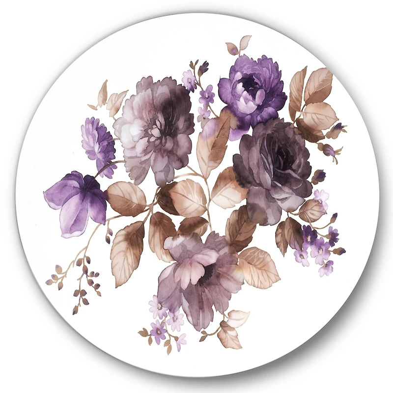 Designart - Retro Flowers With Leaves