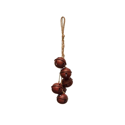 Hello Honey® Distressed Red Metal Bells on Jute Hanger