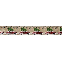 1.5" x 30ft. Christmas Tree Car Wired Faux Linen Ribbon by Celebrate It®