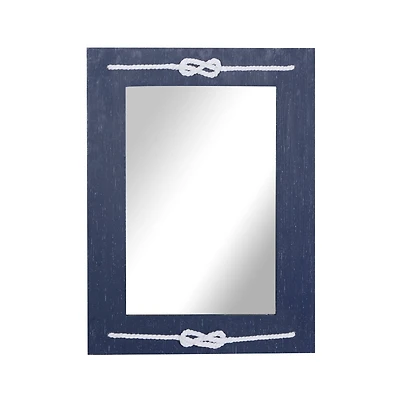 31" Blue Wood Contemporary Wall Mirror