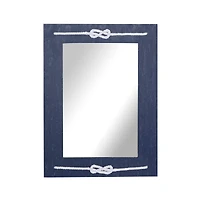 31" Blue Wood Contemporary Wall Mirror