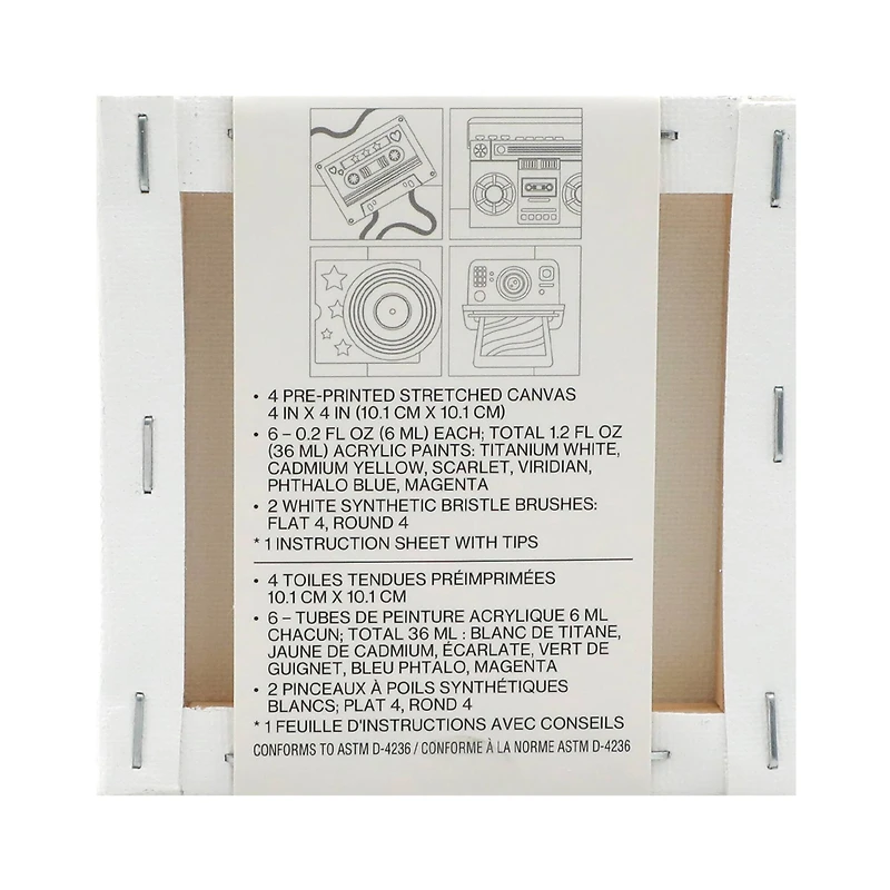 4" x 4" Retro Canvas Painting Kit by Craft Smart®